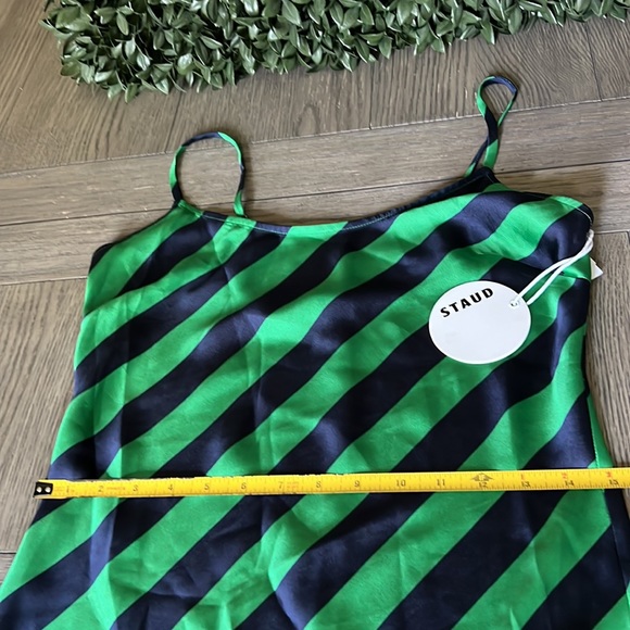 STAUD Shoreline Cabana Stripe Dress In Malachite Stripe 325$ WORN ONCE - Picture 9 of 12